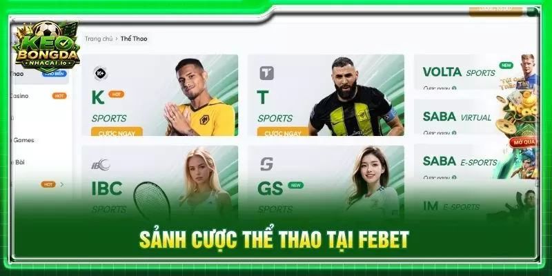 Sảnh cược thể thao tại FEBET