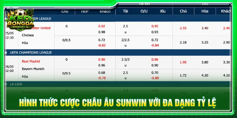 Cược châu Âu tại SUNWIN dựa trên tổng bàn thắng xuất hiện